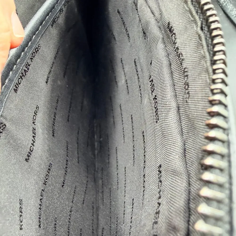 Michael Kors Quilted Black Leather Crossbody Camera Bag Chain Strap